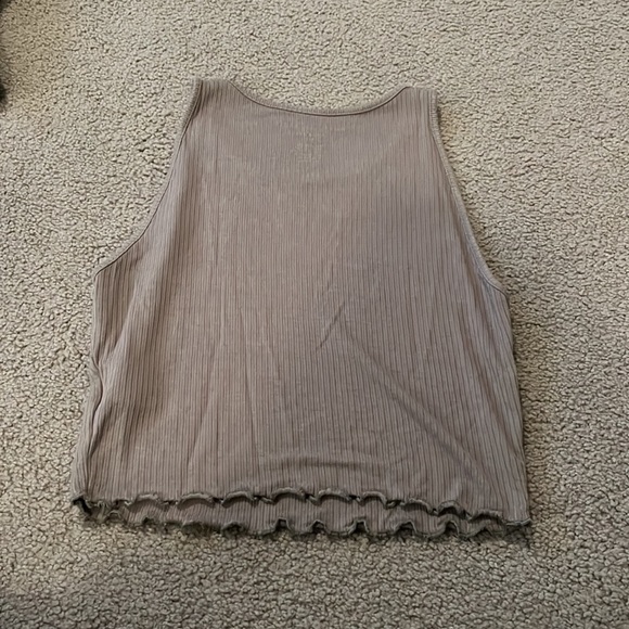 shein soft and sexy rib knit ruffle hem tank top size xs - Picture 3 of 4